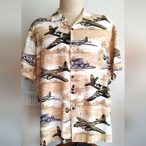 KALAHEO vintage Men's short sleeve shirt size XXL "Flying Fortress "